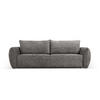 AUSKLAPPBARES-SOFA mit Bettkasten Kaelle aus Chenille-Stoff grau 3 Sitzplätze - Grau, Textil (97/91/244cm) - Micadoni
