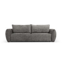 AUSKLAPPBARES-SOFA mit Bettkasten Kaelle aus Chenille-Stoff grau 3 Sitzplätze - Grau, Textil (97/91/244cm) - Micadoni