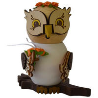 RAUCHFIGUR Eule Braut 15 cm - Multicolor, Holz (10/15/10cm)