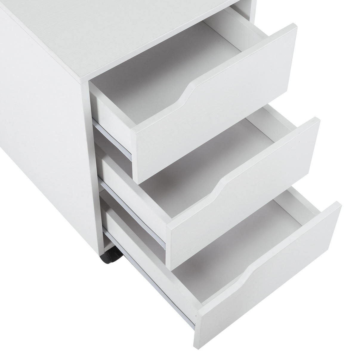 ROLLCONTAINER DE-14404 3 Schubladen, mobil Weiß - Weiß, Holzwerkstoff (50/57.5/40cm) - ComfortXL