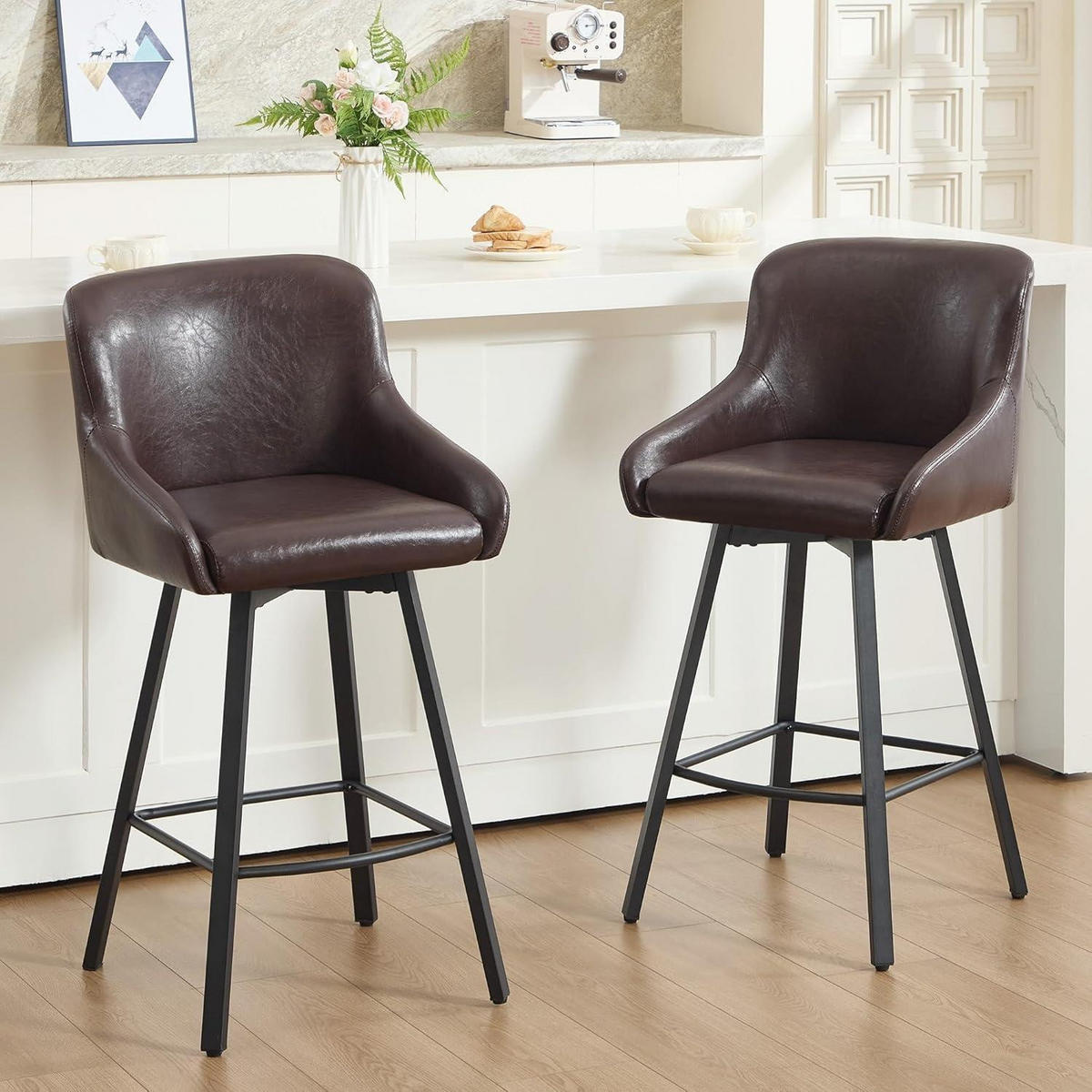 BARHOCKER 2er Set 66,5 cm Dunkelbraun - Braun, Kunststoff (49/110/38cm)