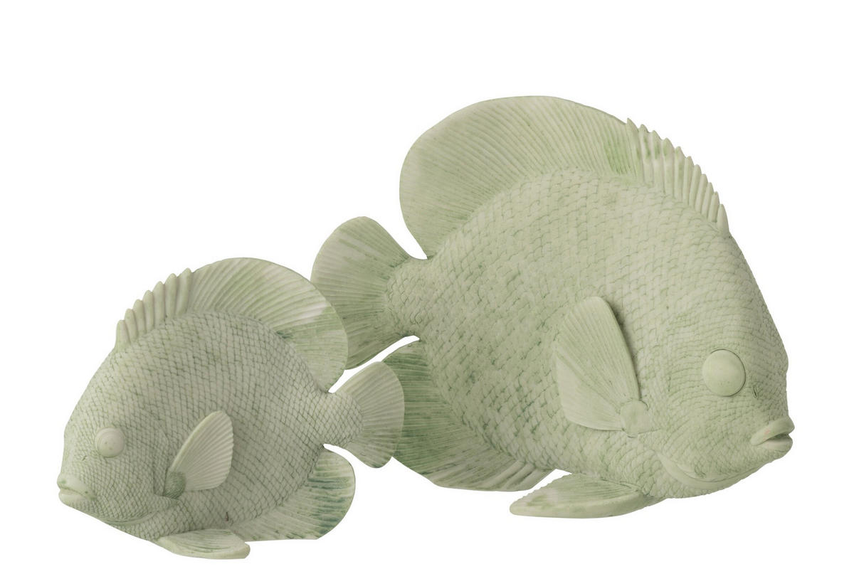 DEKOOBJEKT FISCH - Grün, Glas/Naturmaterialien (12/23/29cm) - J-Line