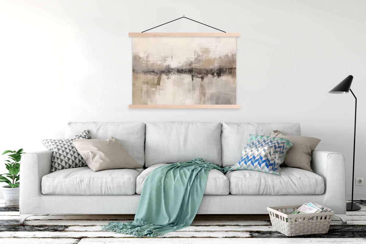 POSTER Moderne Kunst - Abstrakt - Beige 120x80 cm - Beige, Textil (120/80/0.15cm) - MuchoWow