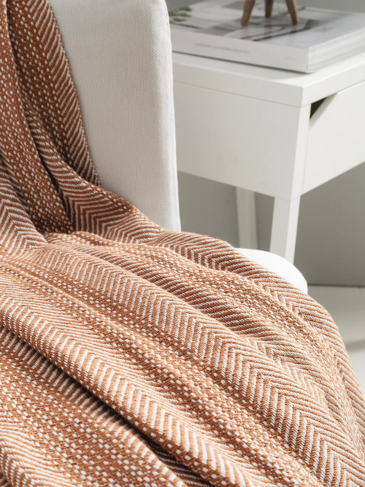 BAUMWOLLDECKE Alisea Braun 125x150 cm - Braun, Textil (125/150cm) - benuta Nest