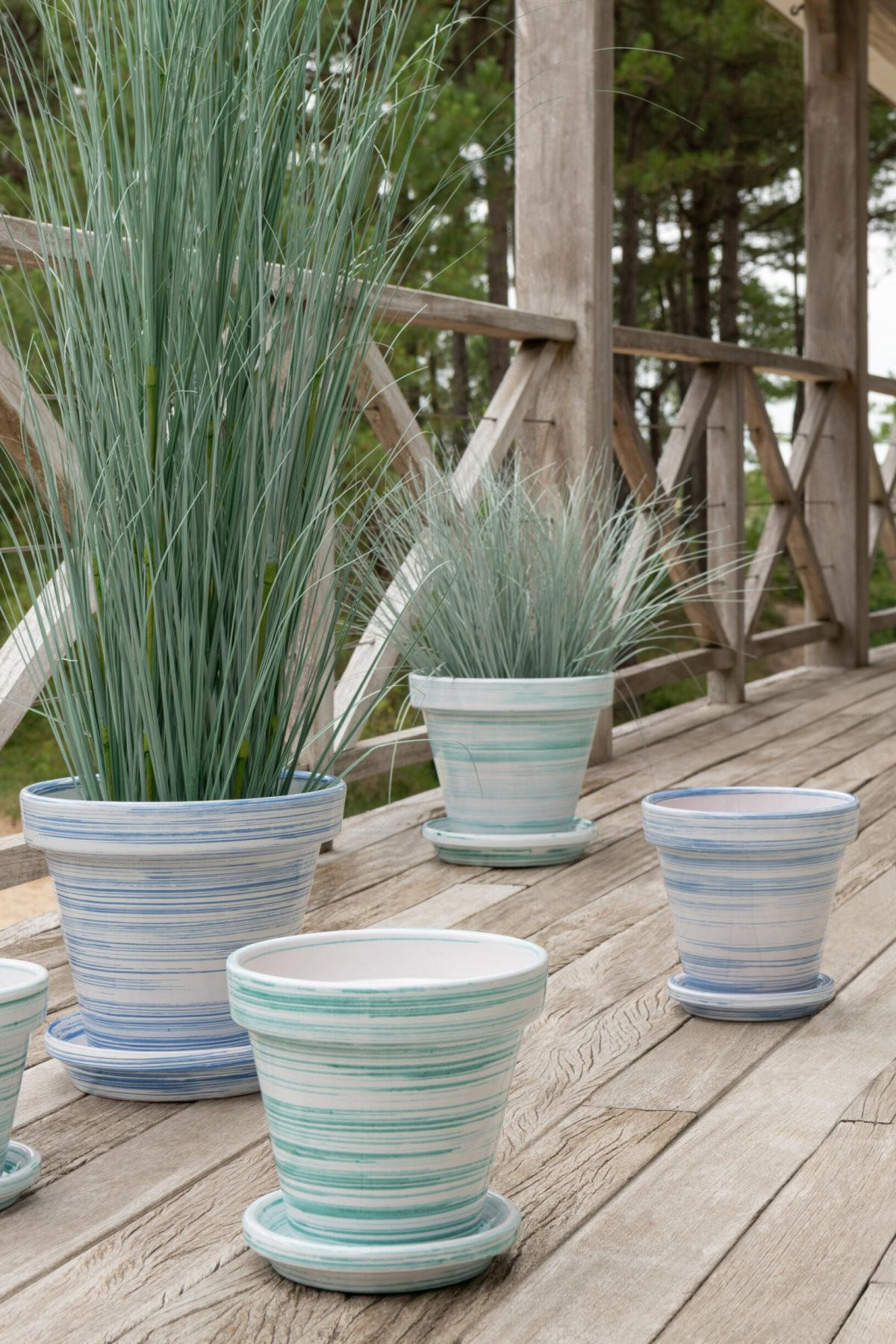 BLUMENTOPF MW Grün - Weiß, Keramik (35/33cm) - J-Line