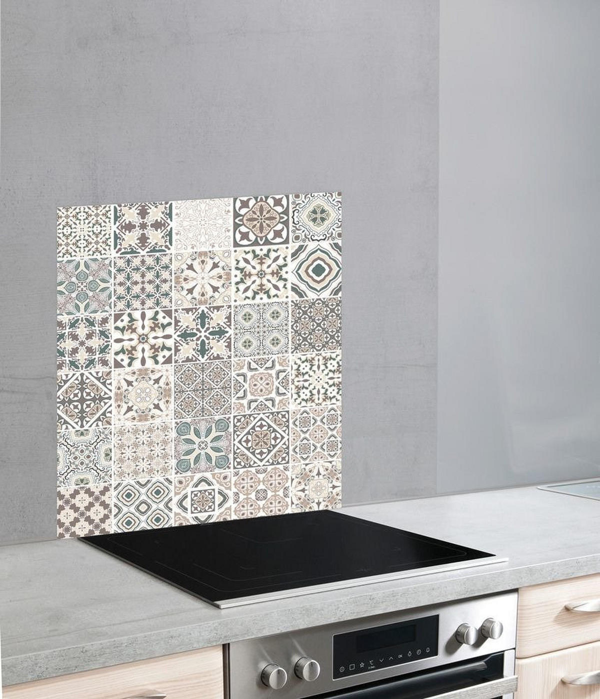 HERDABDECKPLATTE aus Glas Floor Tile 70/60/0,4 cm - Multicolor, Glas (60/0.4/70cm) - Wenko