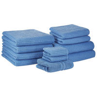 BADEHANDTUCH 11-teiligBlau Areora - Blau, Textil (100/150cm) - Beliani