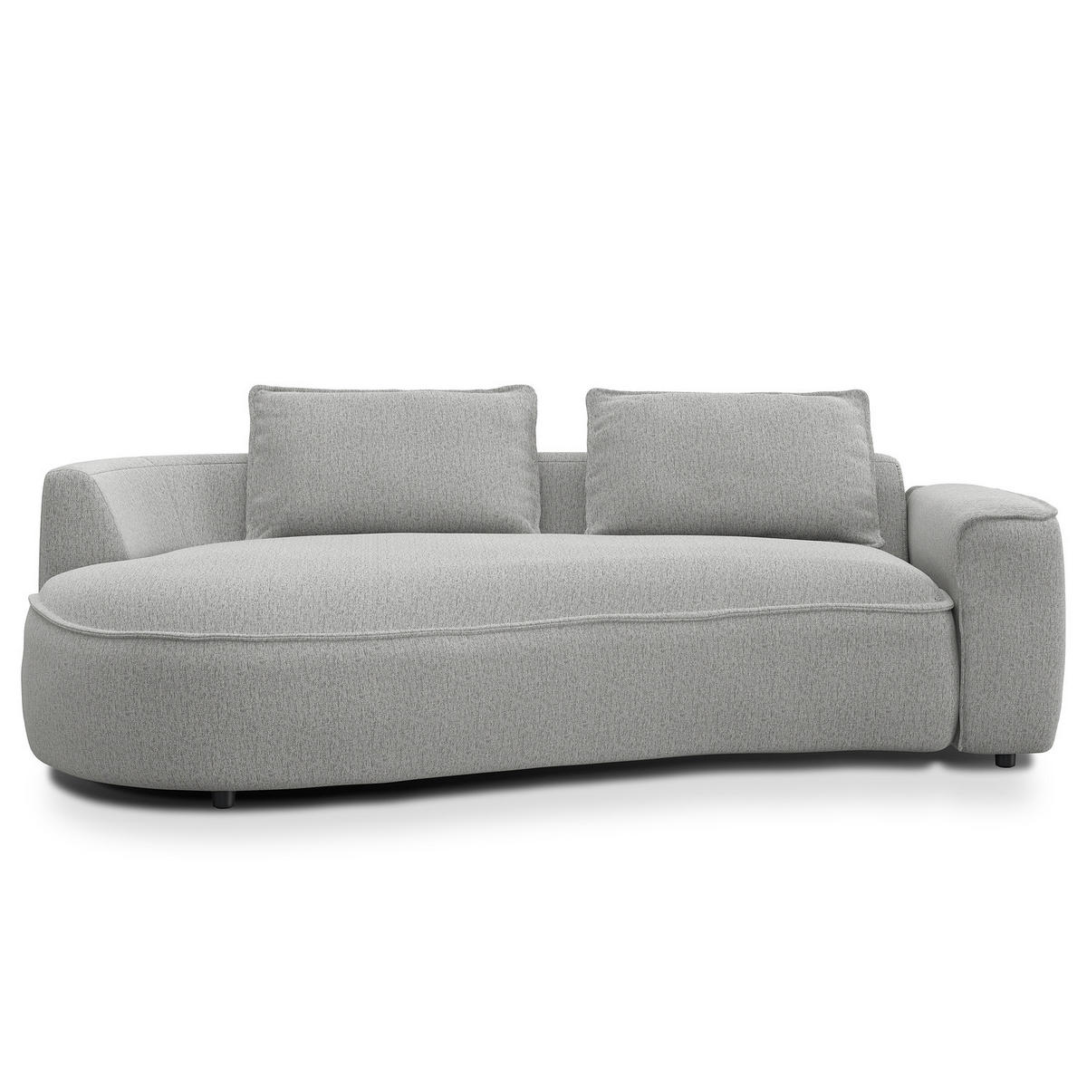2,5-SITZER SOFA - Hellgrau/Schwarz, Kunststoff/Textil (217/82/146cm) - home24