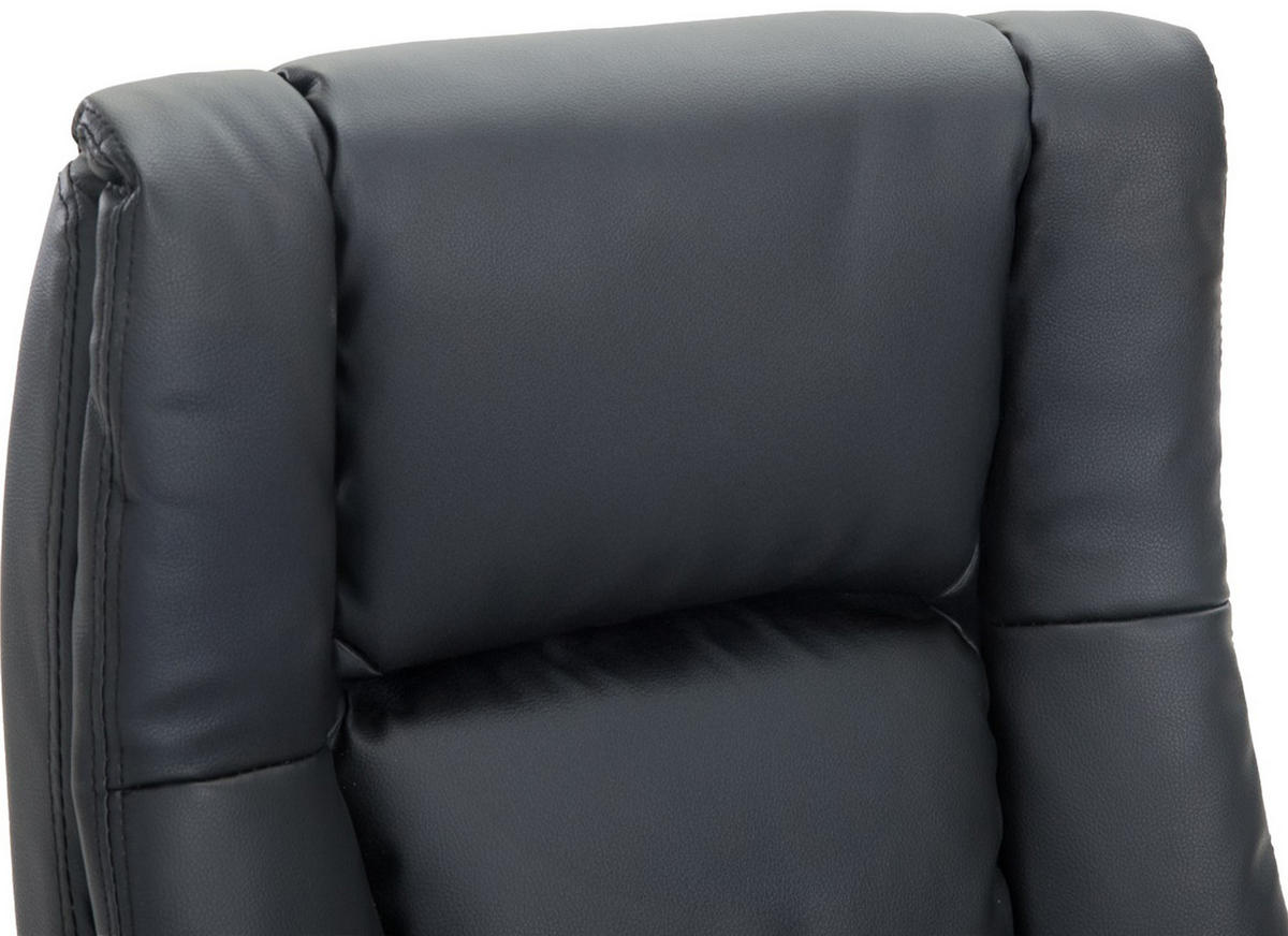 CHEFSESSEL Lederlook Schwarz - Schwarz, Kunststoff/Textil (66/106/70cm) - CLP