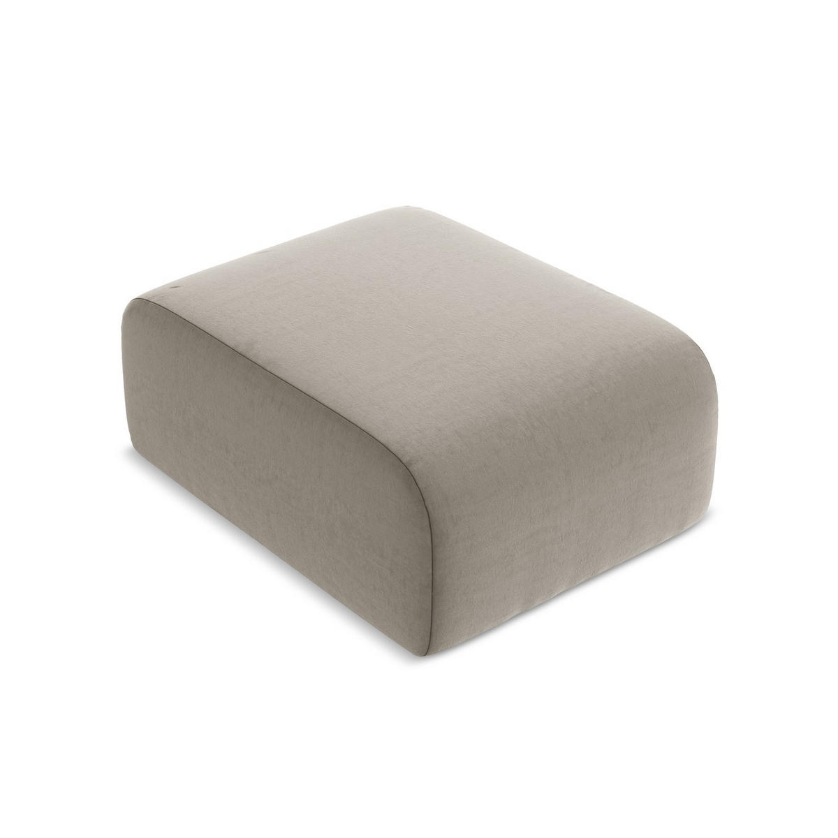 POUF Samt Stoff Grau - Taupe/Schwarz, Holzwerkstoff/Kunststoff (72/42/94cm) - LaMiaSofa