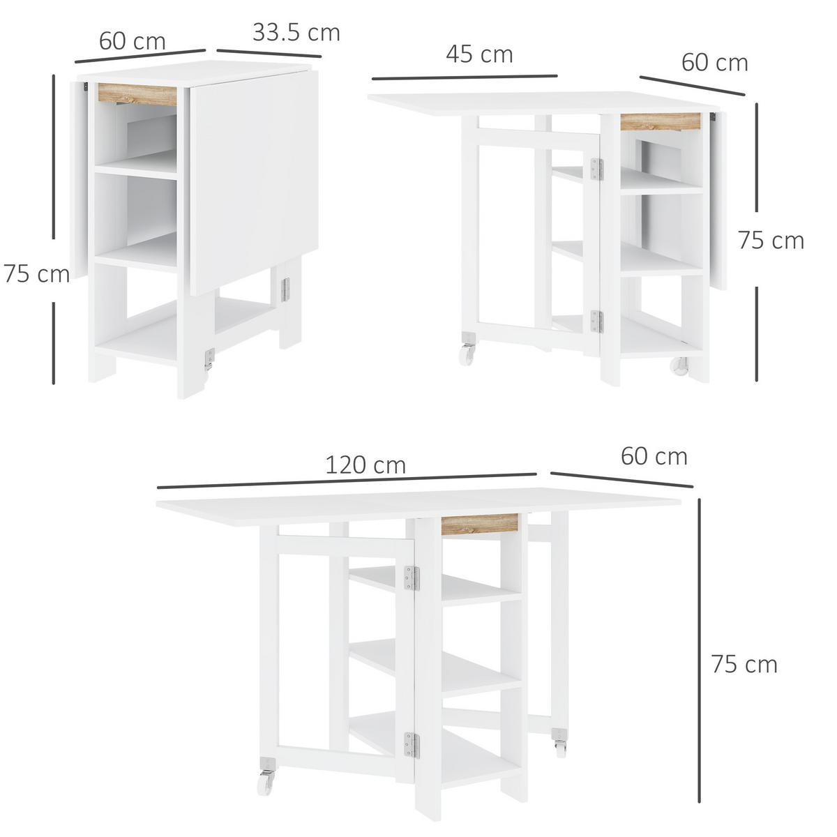 ESSTISCH Weiß 1 Stück - Weiß, Kunststoff (120/60/75cm) - GiPP