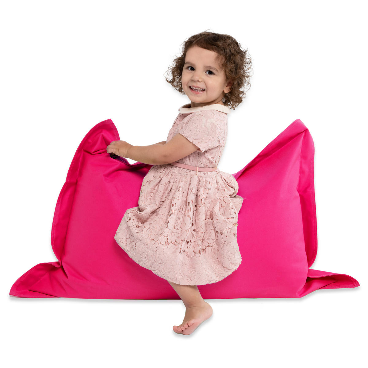 SITZSACK XXL 2er Set "Square" + "BeBi" - Pink, Textil (140/25/180cm) - Green Bean