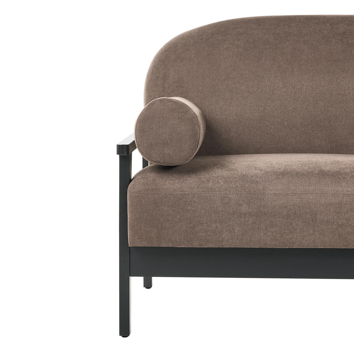 2-SITZER-SOFA Stoff Braun Pilarne - Schwarz/Braun, Textil (153/88/84cm) - Beliani