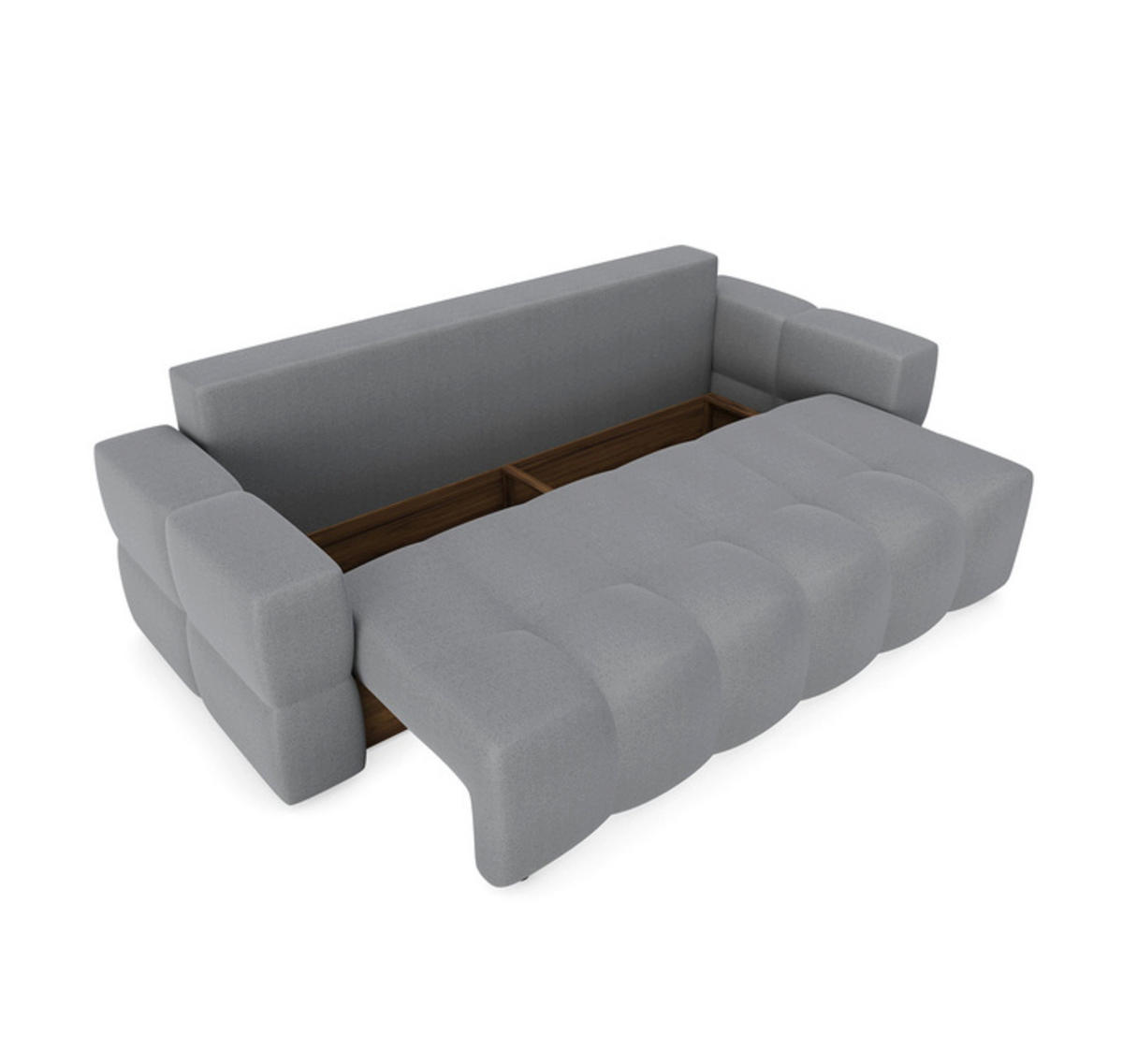 SCHLAFSOFA GERADE Rastergewebe Betongrau 286cm - Grau, Textil (286/80/102cm) - Sia Home
