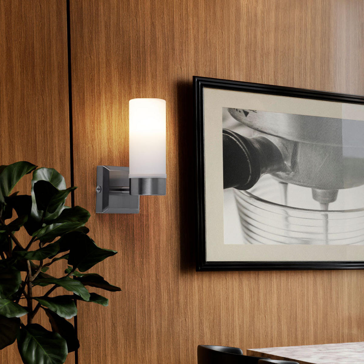 LED WANDLEUCHTE SPACE Silber Nickel-matt - Silberfarben, Glas (8/18.5/11.5cm) - Globo Lighting