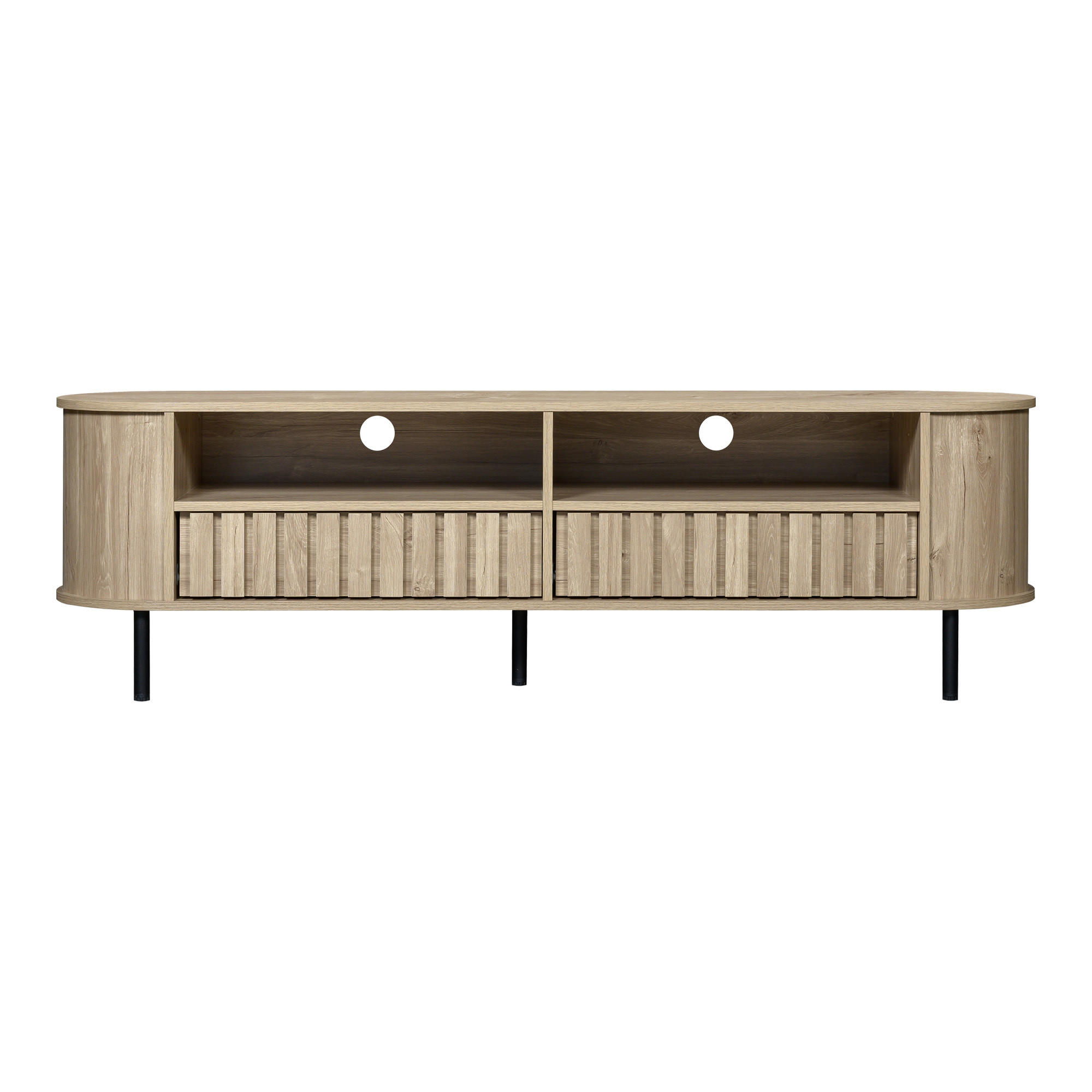 TV-ELEMENT 160/40/48 cm Natürlich mit 2 Schublade und 2 Schränken - Ahornfarben, Holz (160/48/40cm) - Oxeza