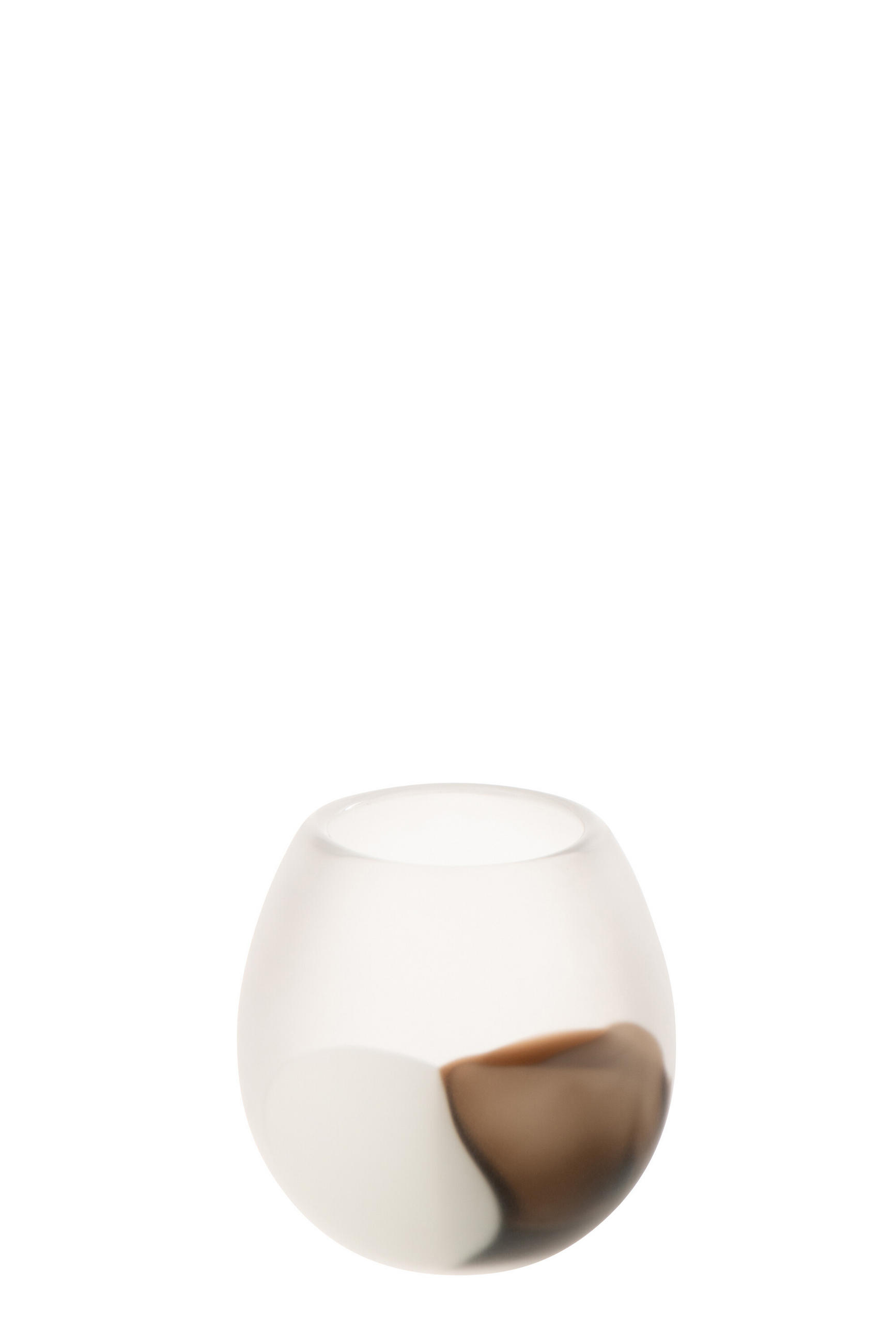 WINDLICHT BALL Weiß - Braun, Glas (14.5/14cm) - J-Line
