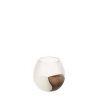 WINDLICHT BALL Weiß - Braun, Glas (14.5/14cm) - J-Line