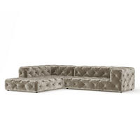 ECKSOFA Cosimo Beige Chenille - Beige/Schwarz, Holz/Holzwerkstoff (325/228cm) - Maison de Reve