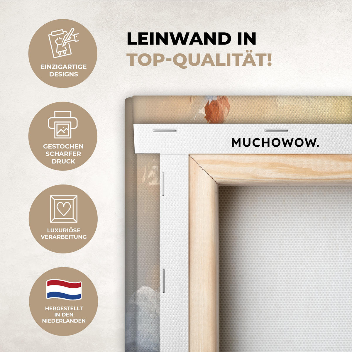 LEINWANDBILD Vögel - Zweig - Winter - Schnee 30x20 cm - Pastellblau, Textil (30/20cm) - MuchoWow