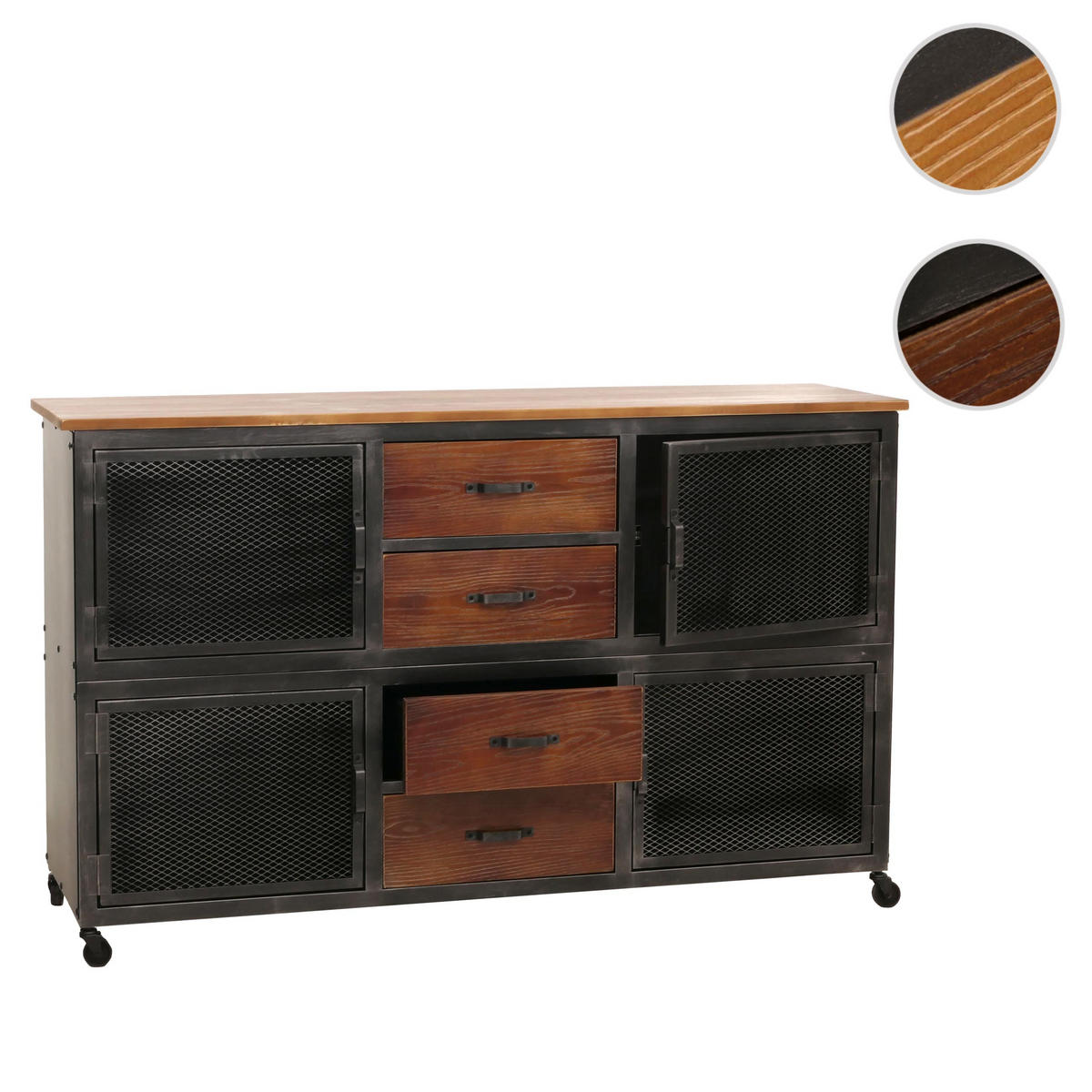 SIDEBOARD Schwarz, Braun - Schwarz/Braun, Holz (150/90/40cm) - MCW