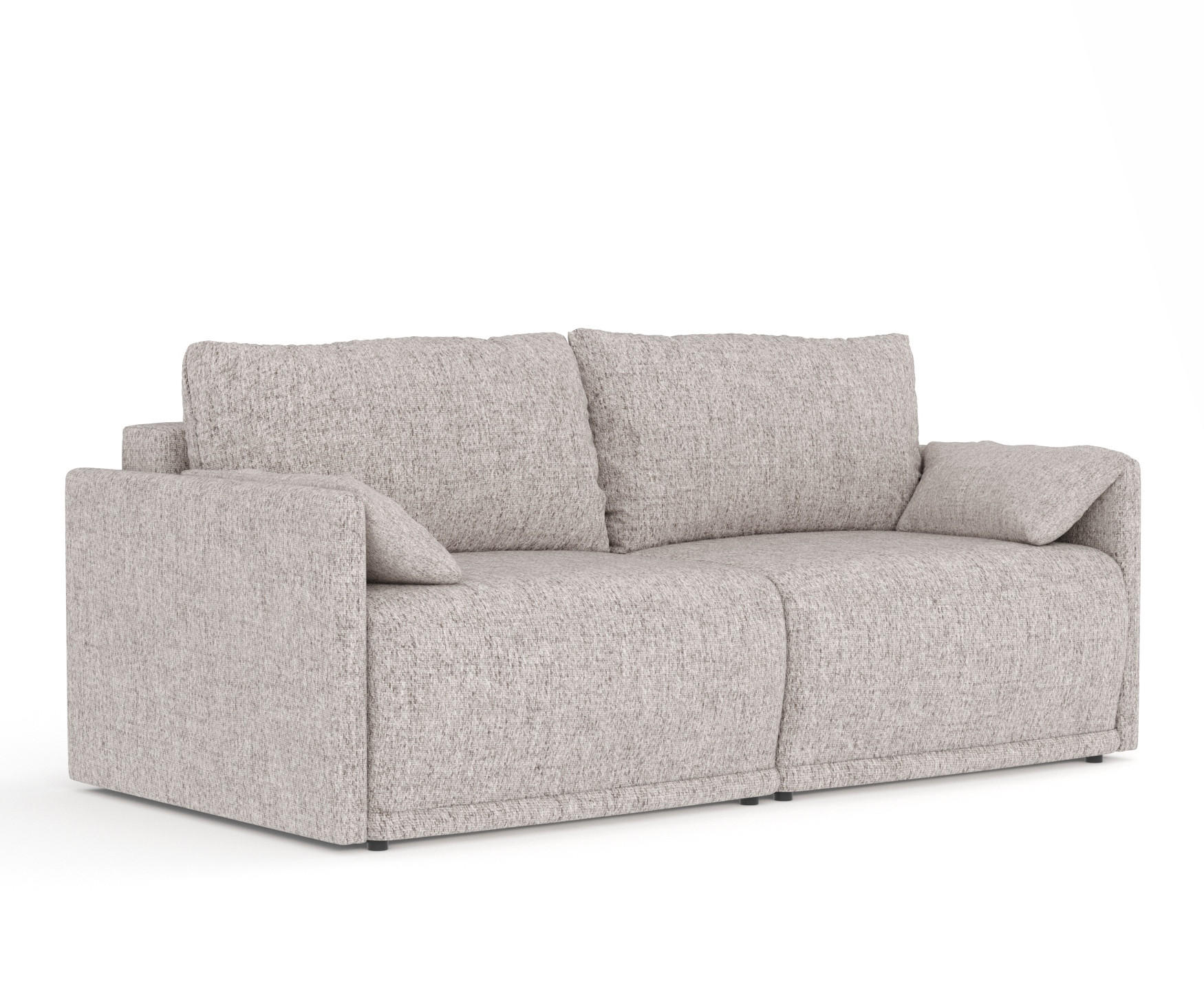 SCHLAFSOFA MIT ECKSOFA-FUNKTION Nappa Hellbraun Webstoff - Hellbraun/Schwarz, Holz/Holzwerkstoff (215/100/112cm) - Maison de Reve