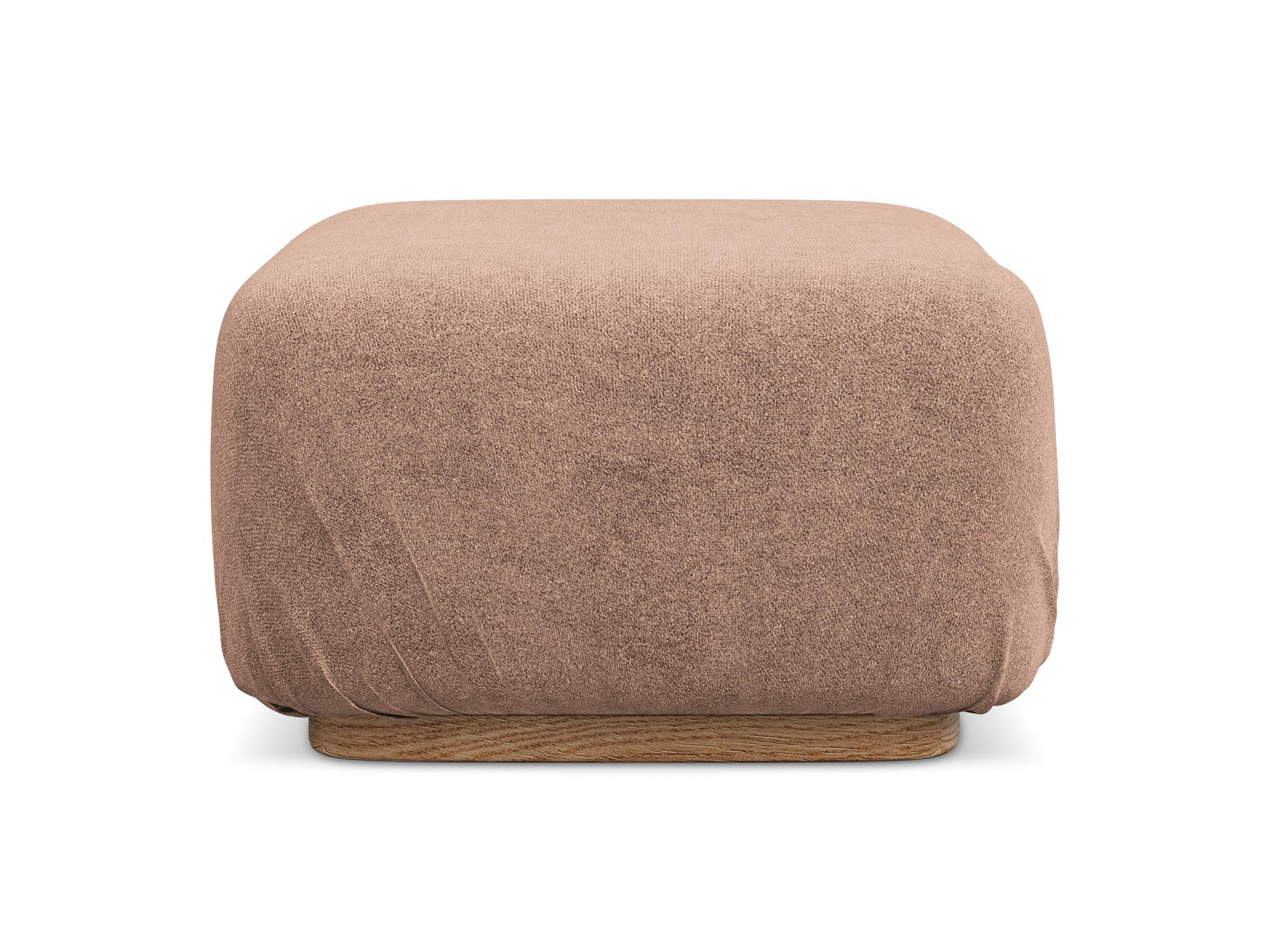 POUF Bouclé Stoff Pink - Pink/Hellrosa, Holz/Textil (83/95/41cm) - Makamii
