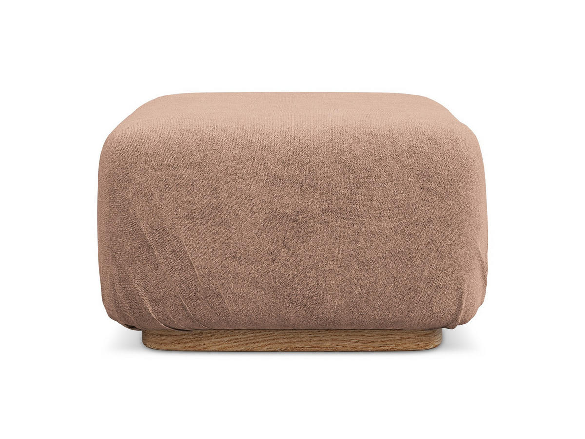 POUF Bouclé Stoff Pink - Pink/Hellrosa, Holz/Textil (83/95/41cm) - Makamii