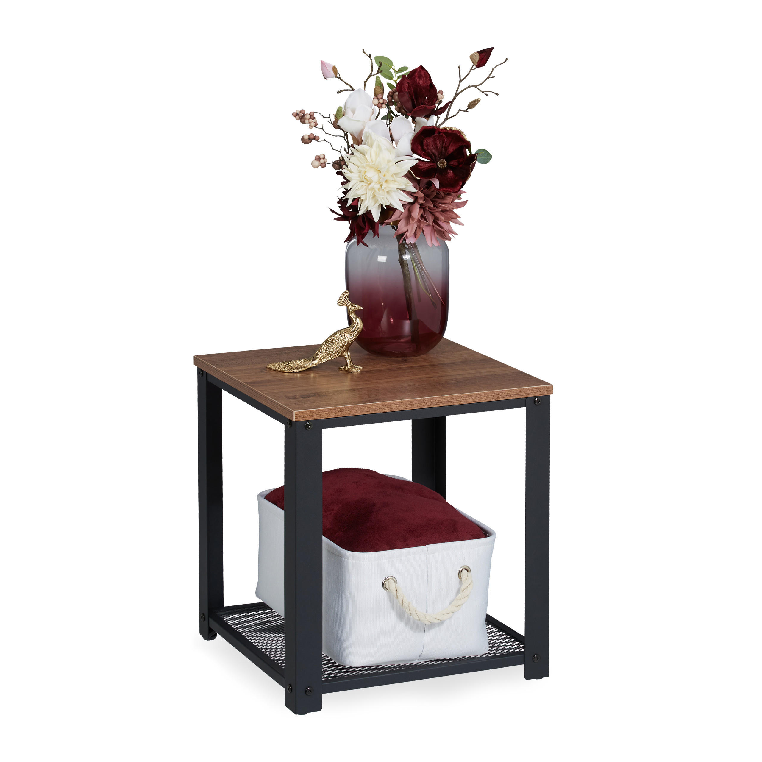 BEISTELLTISCH - Multicolor, Holzwerkstoff/Metall (40/40/44cm) - Relaxdays