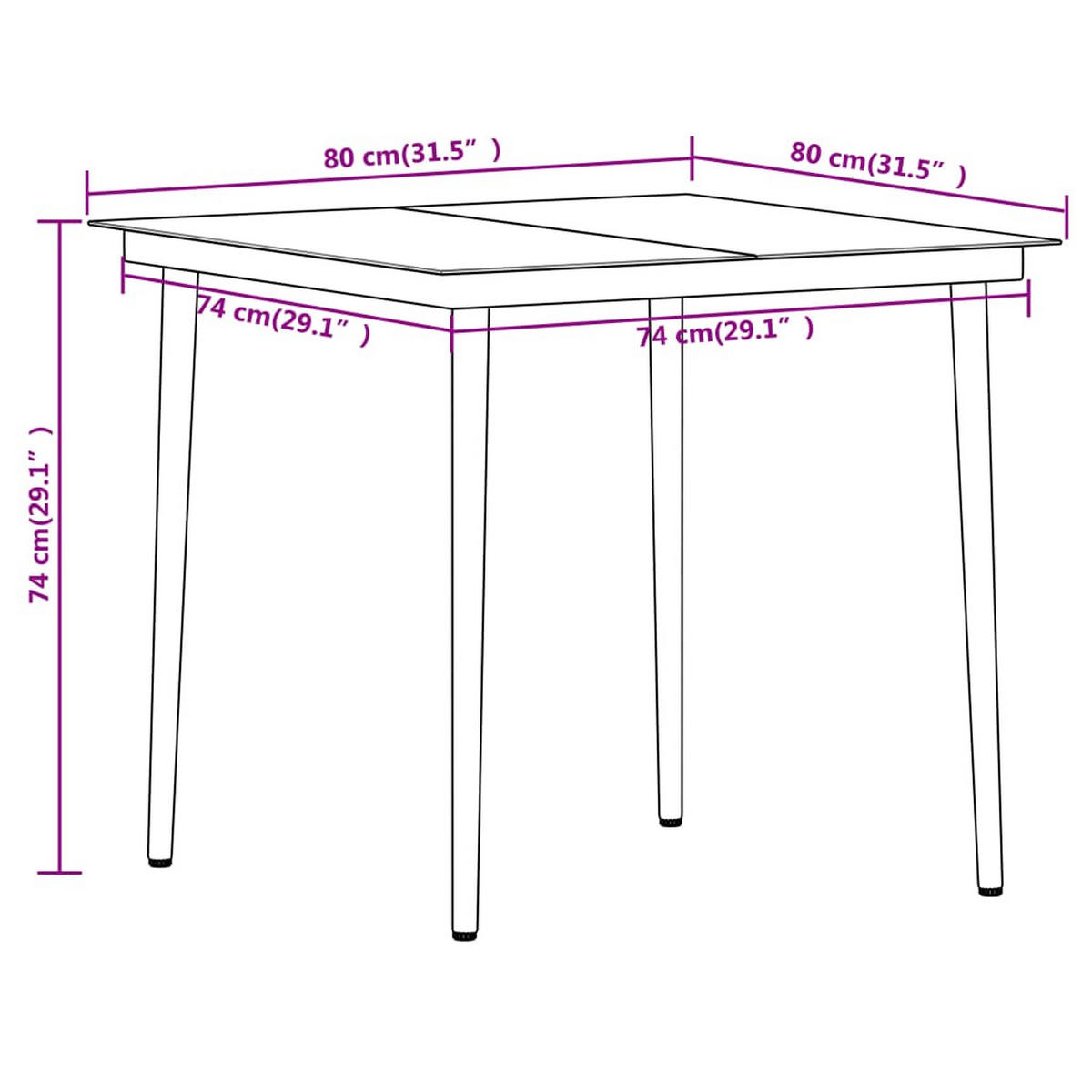 GARTEN-ESSGRUPPE 5Er Set Schwarz - Schwarz, Metall - vidaXL