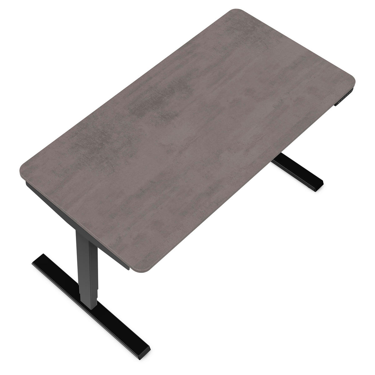 SCHREIBTISCH Elektrisch höhenverstellbarer Schreibtisch Y-Line Curved Sichtbeton Anthrazit Schwarz 120/80/62-127cm - Schieferfarben/Schwarz, Holzwerkstoff/Metall (80/120/127cm) - ASSMANN