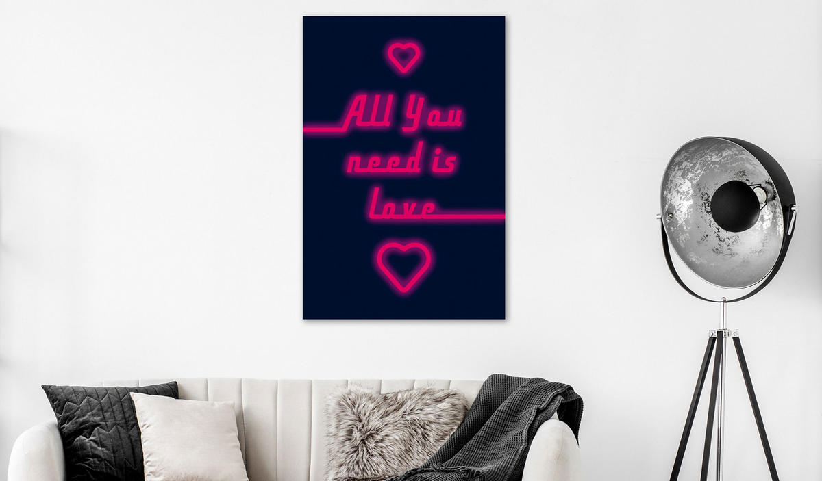 KUNSTDRUCK Blau 40/60 cm - Blau/Pink, Textil (40/60cm) - KUNSTLOFT