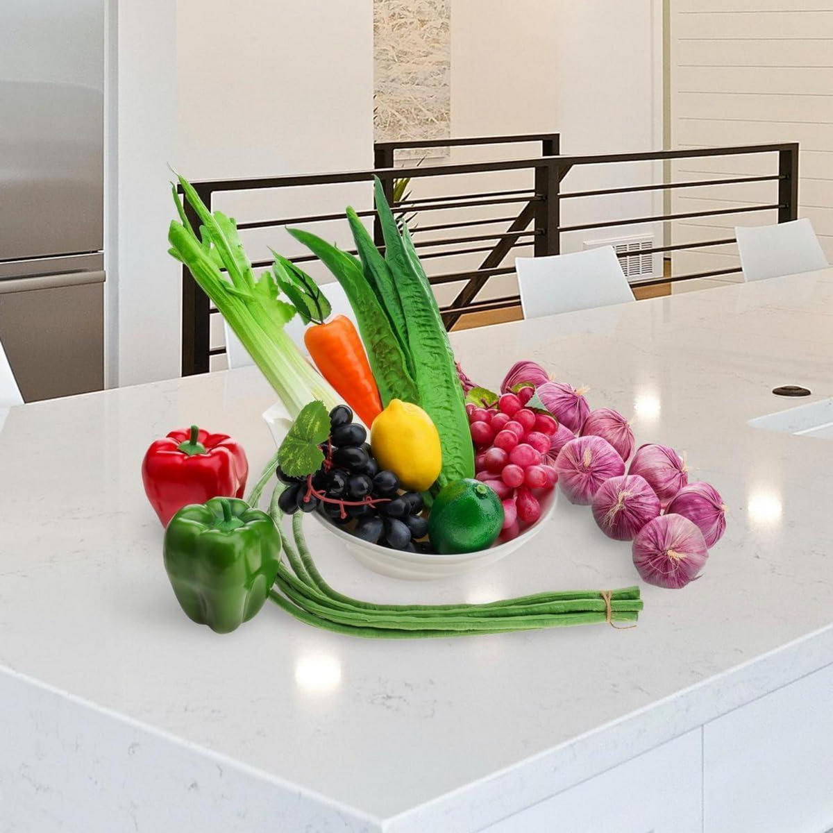 KÜNSTLICHES Obst & Gemüse 11-teiliges Set - Multicolor, Kunststoff (15.4cm)