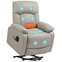 AUFSTEHSESSEL, Elektrisch, Massage, Heizung, 89x94,5x103cm, Relaxsessel, Grau - Multicolor, Holzwerkstoff (94.5/103/89cm) - FORIOUS
