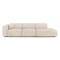SOFA 5-Sitzer Gerippter Samt Creme 310cm - Creme, Textil (310/73/96cm) - Sia Home