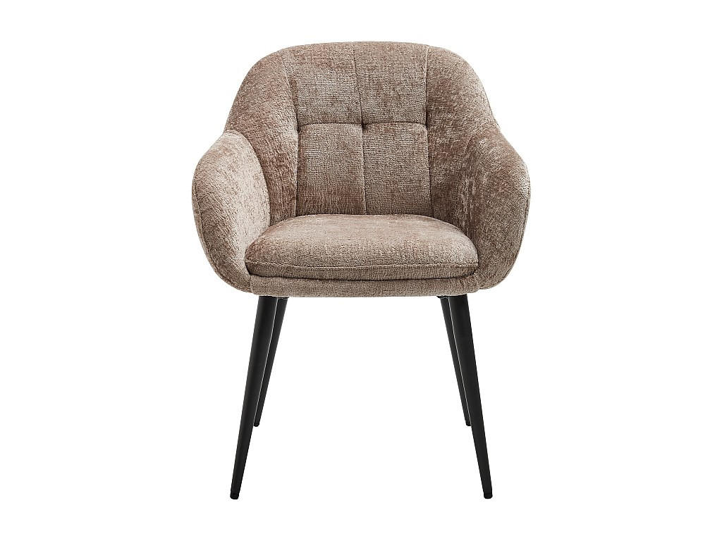 2‑ER Set Stühle mit Armlehnen - Textilstoff & Metall - Taupe - LASSANDRA - Braun, Textil (59/81/59cm) - Pascal Morabito