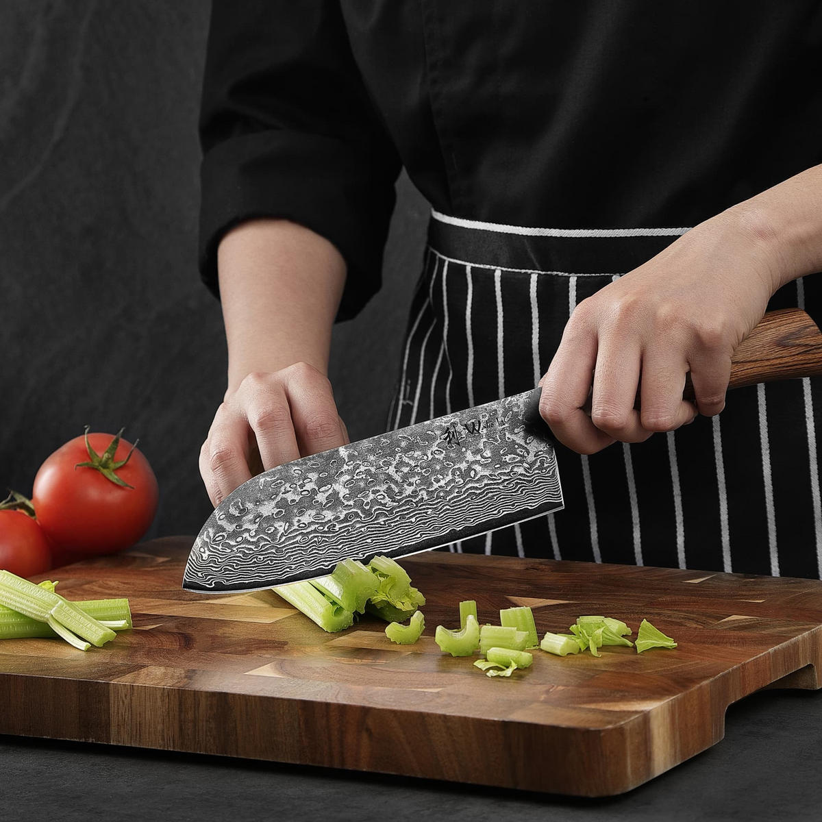 SANTOKUMESSER 17 cm - Braun, Holz/Metall (32cm) - Wakoli