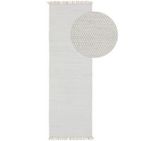 TEPPICH aus recyceltem Material Tom Weiß 80x250 cm - Weiß, Textil (80/250cm) - benuta Pop