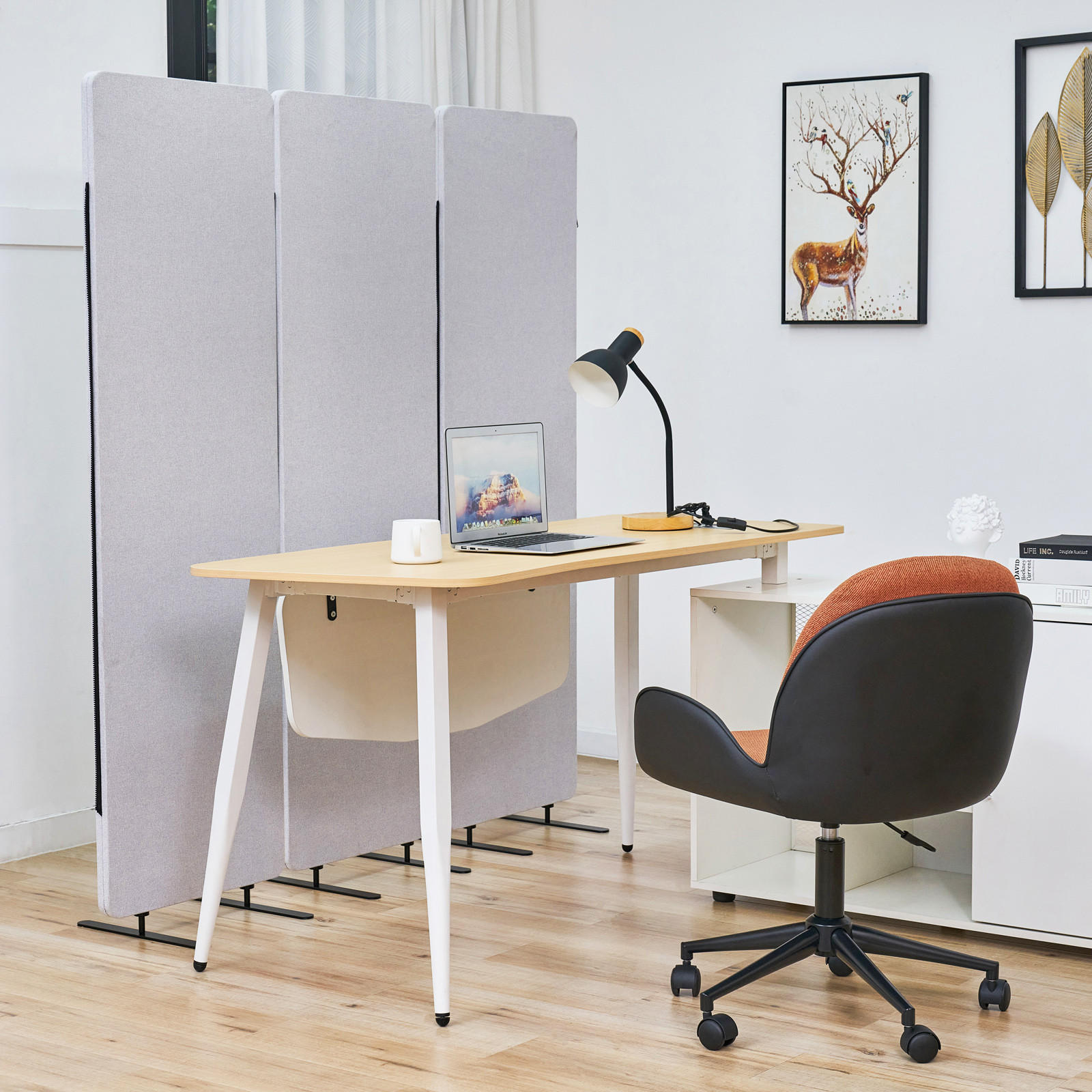 Thumbnail - Svita Trennwand, Hellgrau, Textil, Rechteckig, 50x167x35 cm, Wohnzimmer, Raumteiler & Paravents, Paravents