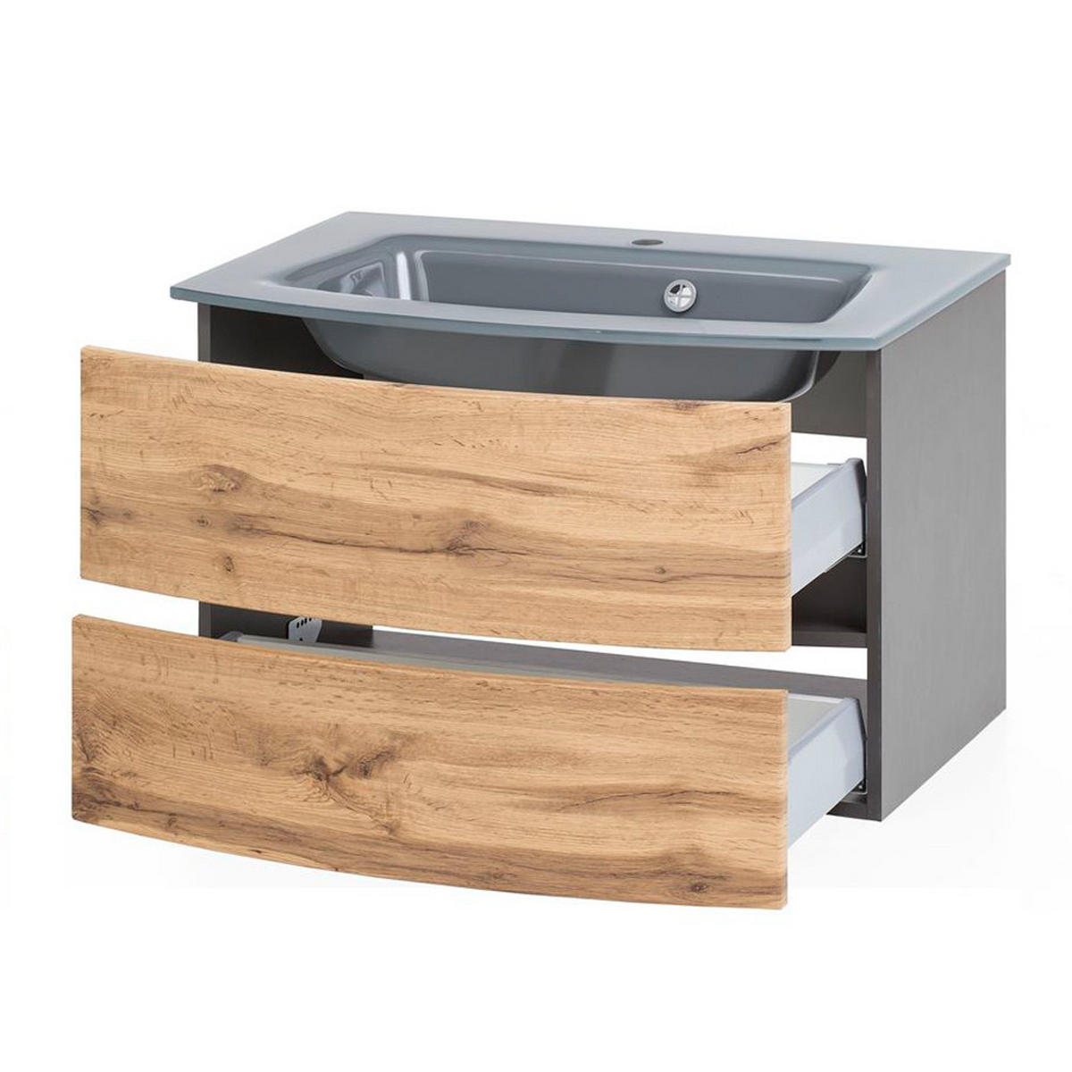 BADMÖBEL-SET 5-TLG. Lauria-03 - Braun, Holzwerkstoff (190/200/49cm) - Lomado