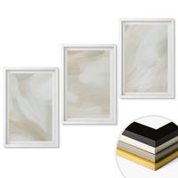 WANDBILDER 3er-Set - 40x60 cm Weißer Rahmen - Minimalismus der Farbstruktur - Weiß, Kunststoff (40/60cm) - ArtPrintCave