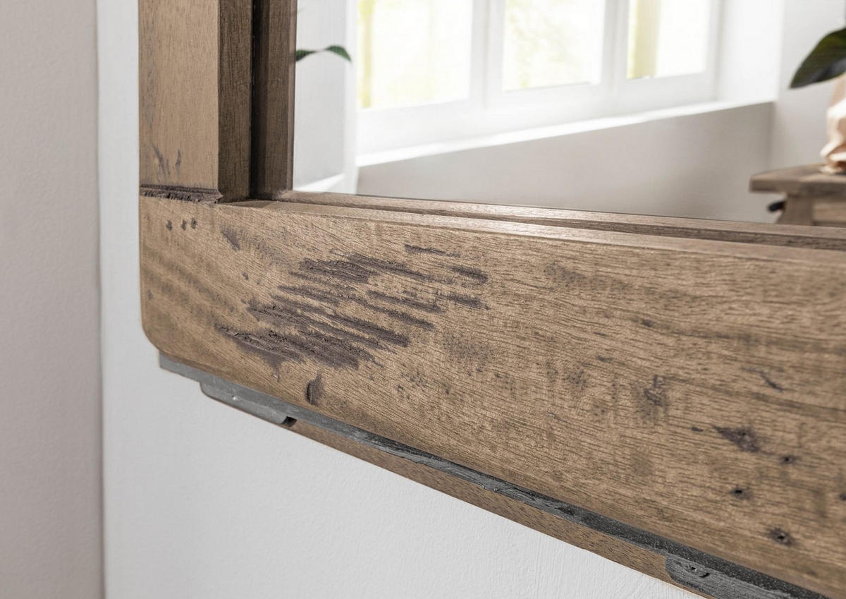 SPIEGEL Mango 60x8x100 whitewash lackiert RAILWAY #363 - Beige, Holz (60/100/8cm) - Massivmoebel24