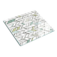 GLASPLATTE 60x52 cm Fischgrätenmuster - Grün, Glas (60/0.4/52cm) - TULUP