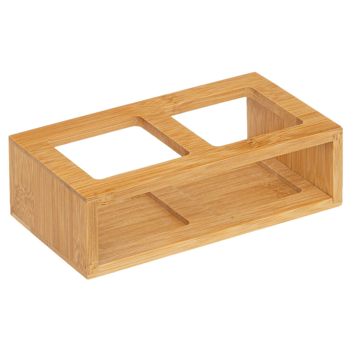 ESSIG- UND ÖLMENAGERIE mit 2 Spenderflaschen, Glas, Bambus, 480 ml - Beige, Glas (17/9.5/27.5cm) - 5five Simply Smart