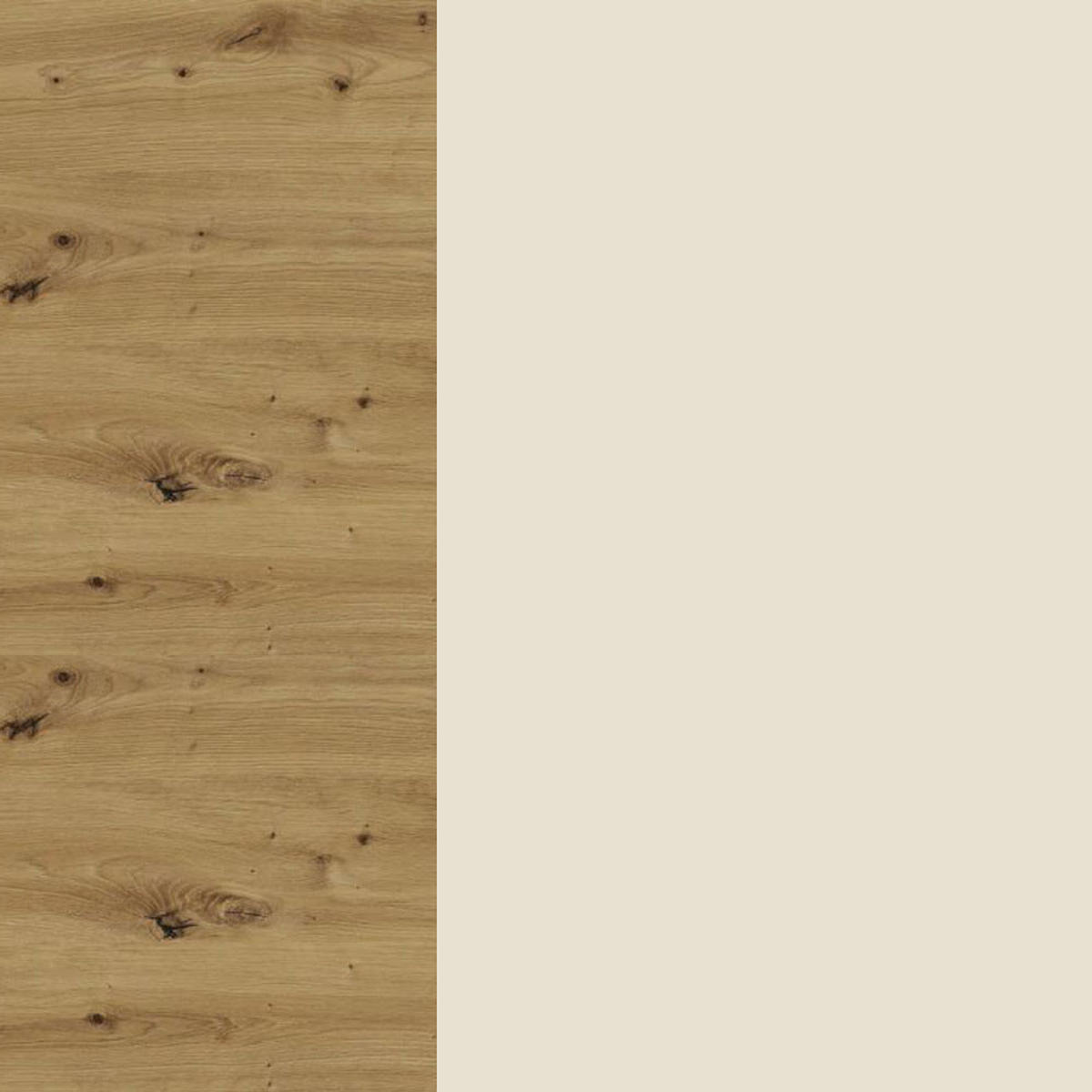 KÜCHENUNTERSCHRANK Brerra D1D/40/kargo RAL 1016 graubeige Matt / Eiche Artisan 40 / 50 / 82 cm - Creme/Eiche Artisan, Holz/Holzwerkstoff (40/82/50cm) - Feldmann-Wohnen