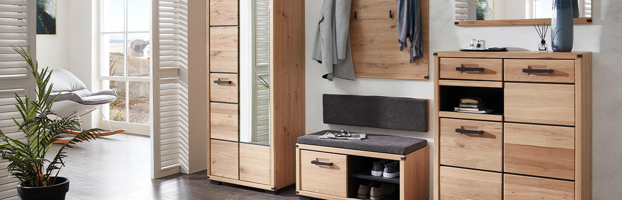 Serie Garderobe Regal Holz