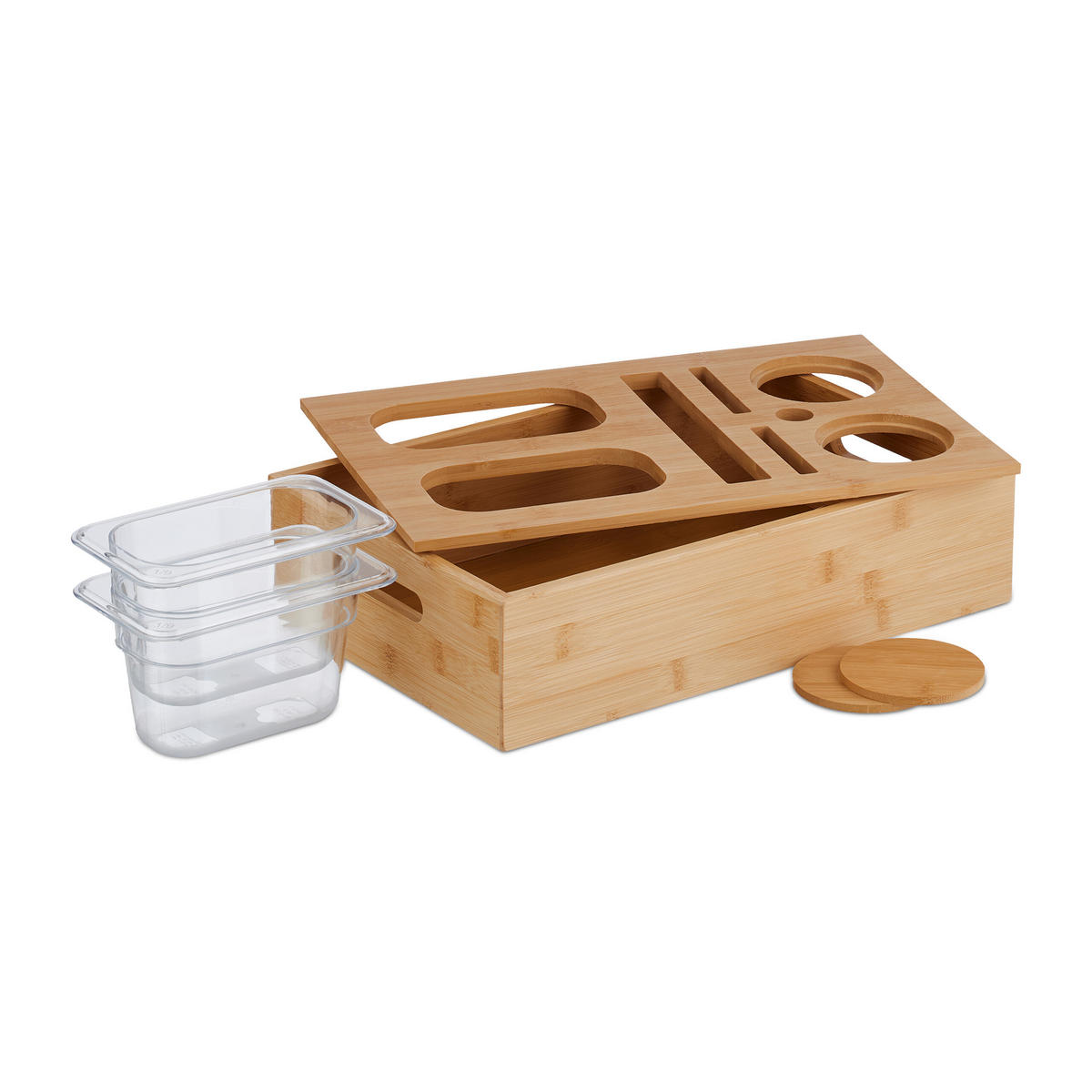 COUCHBAR - Hellbraun, Holz/Wellpappe (40/10.5/26cm) - Relaxdays