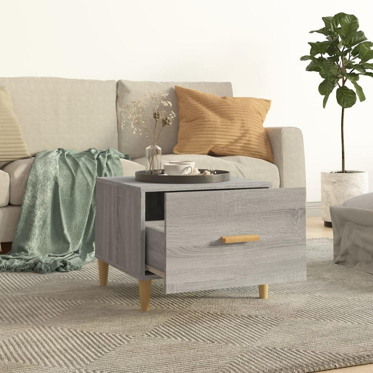 COUCHTISCH Grau Sonoma 50x50x40 cm Holzwerkstoff - Grau, Holzwerkstoff (50/50/40cm) - furnicato