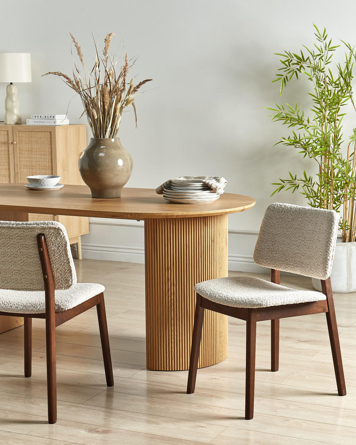 ESSZIMMERSTUHL 2er-Set Dunkelbraun Blane - Dunkelbraun/Beige, Holz (48/79/53cm) - Beliani