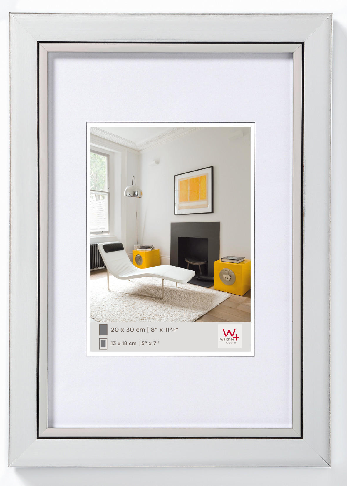 BILDERRAHMEN Metro Designrahmen 013X018 cm SILBER - Silberfarben, Kunststoff (18/23/1.6cm) - walther design